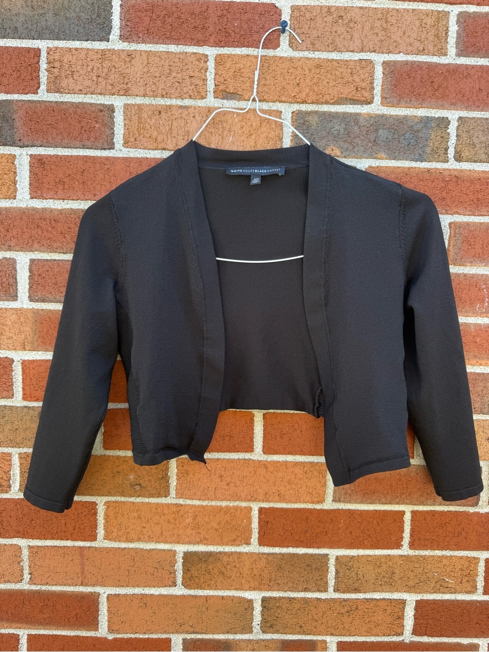 White House Black Market Black Cropped Open Front Bolero Cardigan XS
